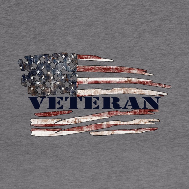 Veteran with American Flag by MonarchGraphics